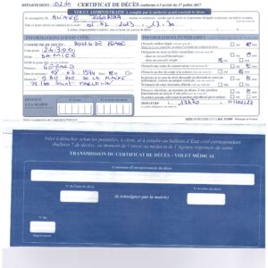 fiche certificat de deces